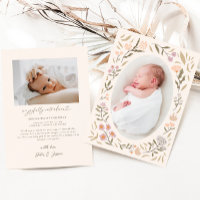Pastel Magic Meadow Photo Birth Notice