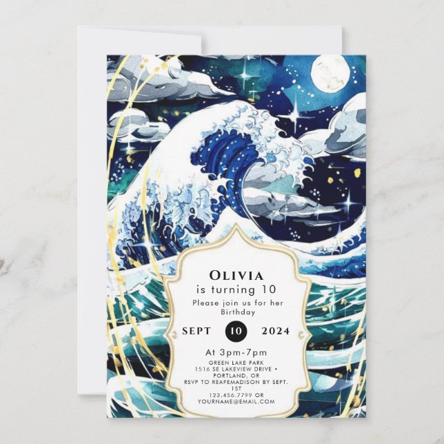 Pastel Magic Roligt Ocean Vinkar Birthday Inbjudningar (Framsida)