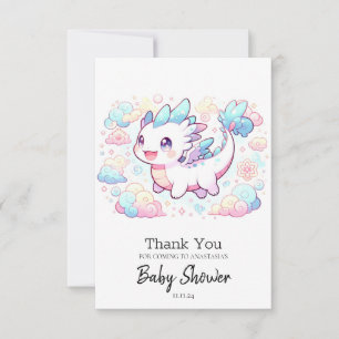 Pastel Majestic Dragon Baby Shower Tack Kort