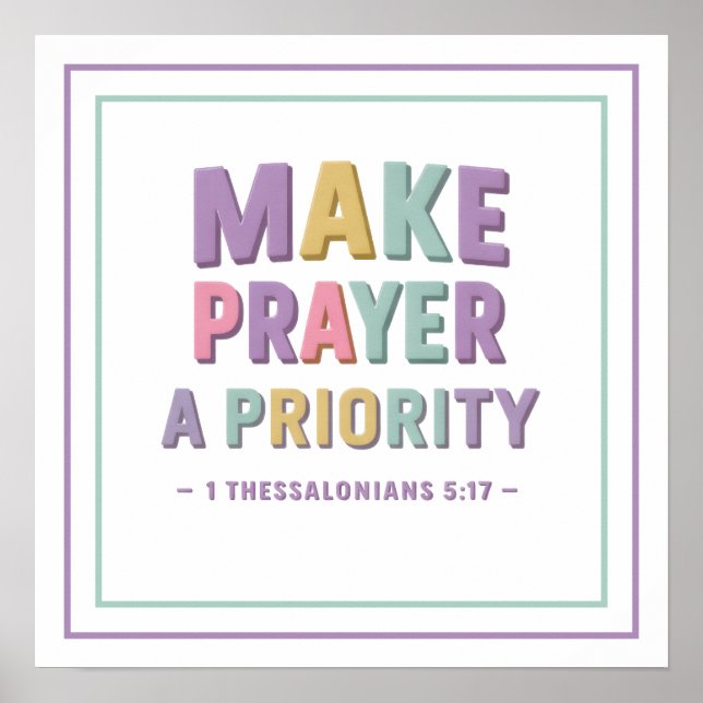 Pastel Make Prayer A Priority Bold Scripture Poster (Framsidan)