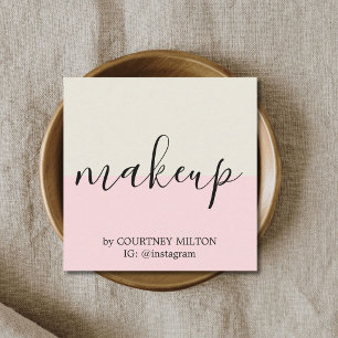Pastel Makeup Artist med enkel Elegant Fyrkantigt Visitkort