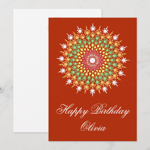 Pastel Mandala Grattis på födelsedagen-kort