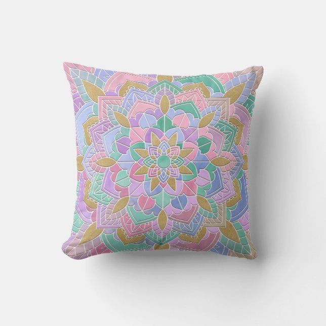 Pastel Mandala II Kudde (Framsida)