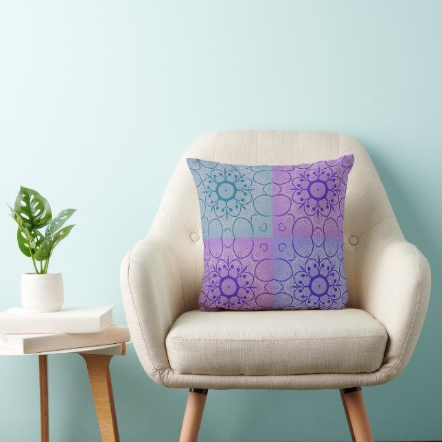 Pastel Mandala-Inspired Geometric Seamless Pattern Kudde (Stol)