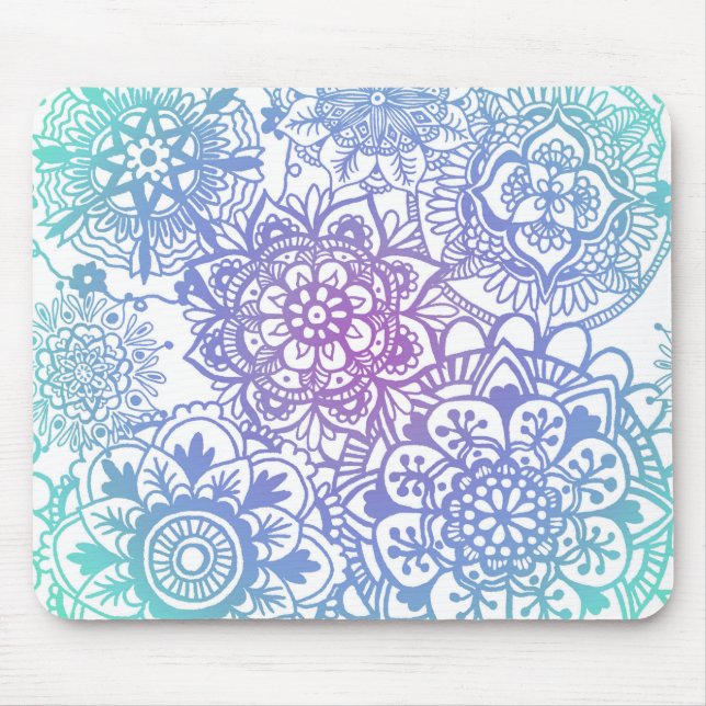Pastel Mandala Mönster Mousepad Musmatta (Framsidan)