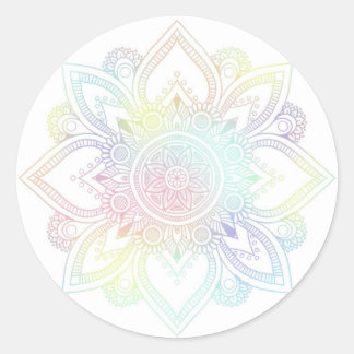 Pastel Mandala Round Stickers Runt Klistermärke