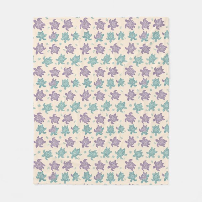 Pastel Mandala Turtle Pattern Fleecefilt (Framsidan)
