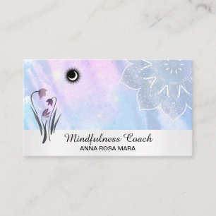 *~* Pastel Måne Lacey Mandala Foil Blommigt Visitkort