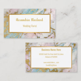 PASTEL MARBLE ABSTRAKT GULD WHITE AFFÄRSKORT VISITKORT