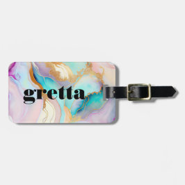 Pastel marble bläck abstrakt glitter art bagagebricka