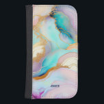 Pastel marble bläck abstrakt glitter art galaxy s4 plånbok<br><div class="desc">Bild av färglösa flytande marmor bläck struktur med glitter-accenter. Anpassningsbar modern typografi.</div>