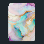 Pastel marble bläck abstrakt glitter art iPad mini skydd<br><div class="desc">Bild av färglösa flytande marmor bläck struktur med glitter-accenter.</div>