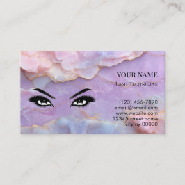 Pastel Marble Lash Before care Appointment Card Tidsbeställning Kort