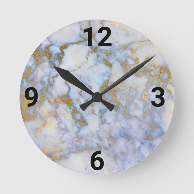 PASTEL MARBLE Modern Wall Clock Rund Klocka (Framsida)