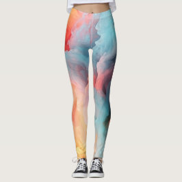 Pastel Marble Mönster Leggings