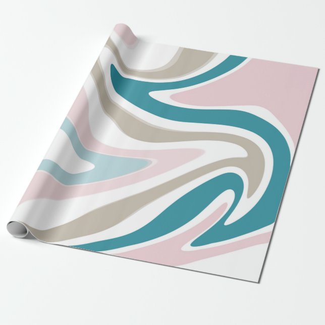 Pastel Marble Painting Swirl Presentpapper (Utrullad)