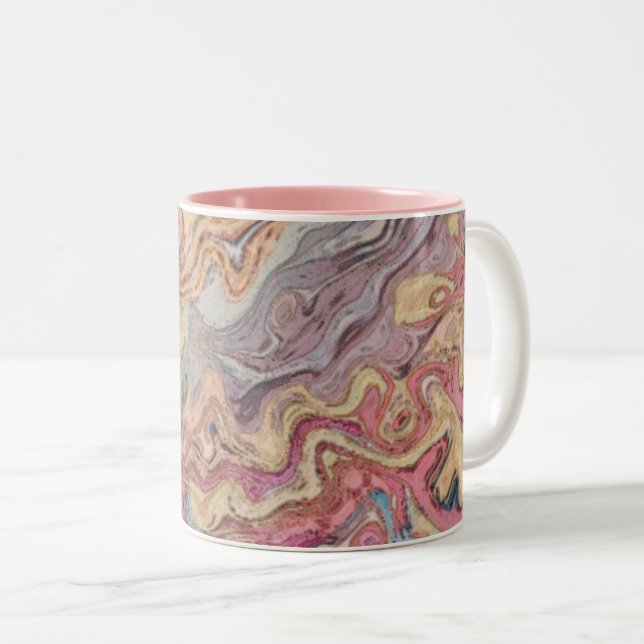 Pastel Marble Två-Tonad Mugg (Framsida höger)