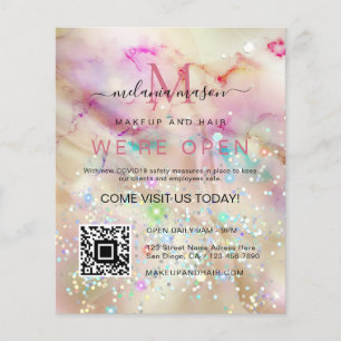 Pastel Marcular Alcohol Bläck Elegant Glitter QR K Flygblad