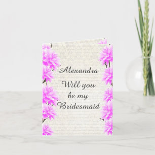 Pastel Mauve blommigt blir min brud Inbjudan
