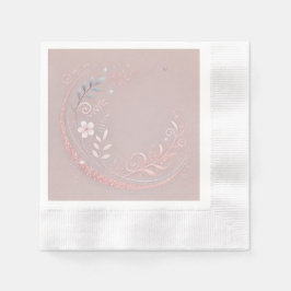 Pastel Mauveine Blommigt Motif Design Pappersservett