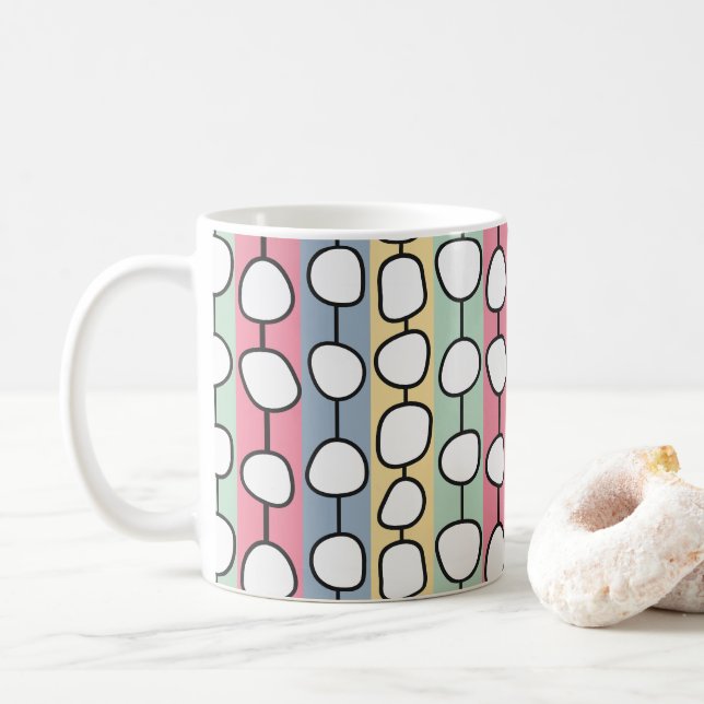 Pastel MCM Colorful Linjer Kaffemugg (Med munk)