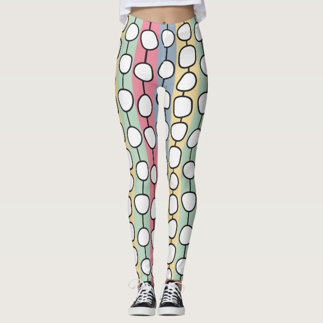 Pastel MCM Colorful Linjer Leggings (Framsida)
