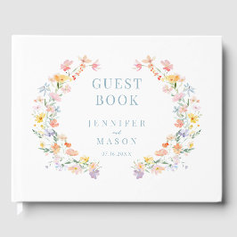 Pastel Meadow Wildflower Gift Wedding Guest Book Gästböcker