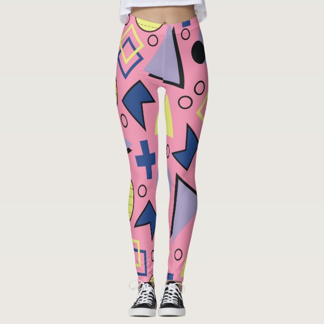 Pastel Memphis-former Leggings (Framsida)