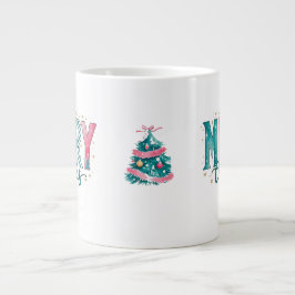 Pastel Merry Christmas Jumbo Mug Mugg