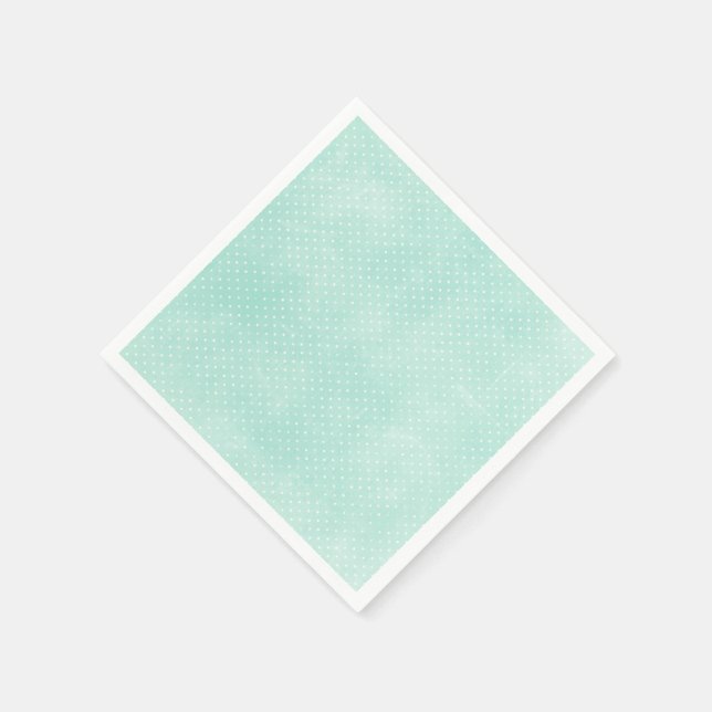 Pastel Mety Blue Turkvoise Tiny Polka dots Pappersservett (Hörn)