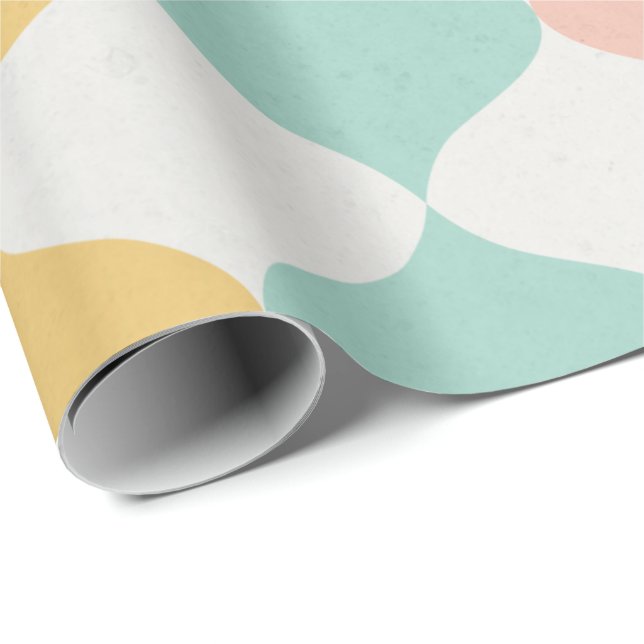 Pastel Midsekunders Modern Gift Wrap - Retro Charm Presentpapper (Rullad Hörn)