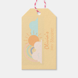 Pastel Minimal Baby Shower Presentetikett