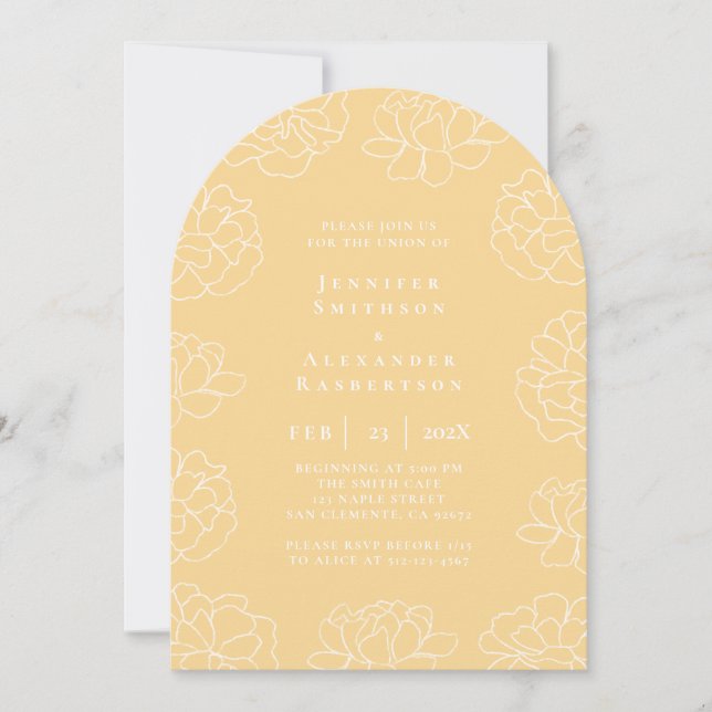 Pastel Minimal Botanical Wedding-inbjudan Inbjudningar (Framsida)