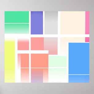Pastel Minimalist Abstrakt Block Färg Art Poster