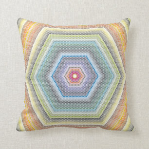 Pastel Minskar hexagons geometriska konst Kudde