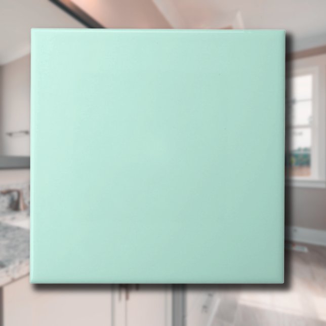 Pastel Mint Blue Solid Färg | Klassisk | ELEGANT Kakelplatta (Skapare uppladdad)