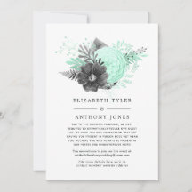 Pastel Mint & Charcol Reduced Bröllop Guest List