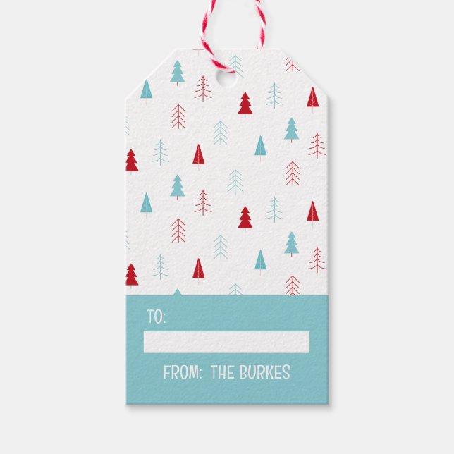 Pastel Mint Green Christmas Gift Tag Presentetikett (Framsidan)