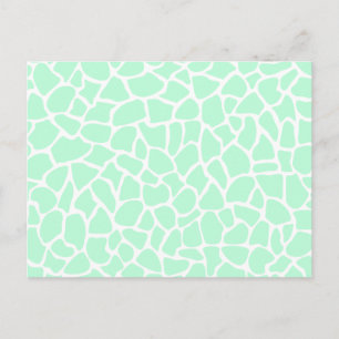 Pastel Mint Grönt Animal Print Giraffe Mönster Vykort