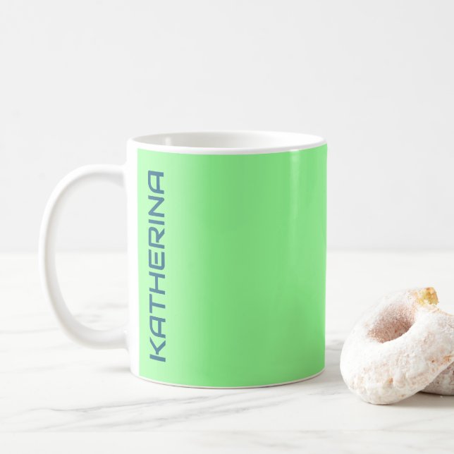 Pastel Mint Grönt Solid Färg Personlig Kaffemugg (Med munk)