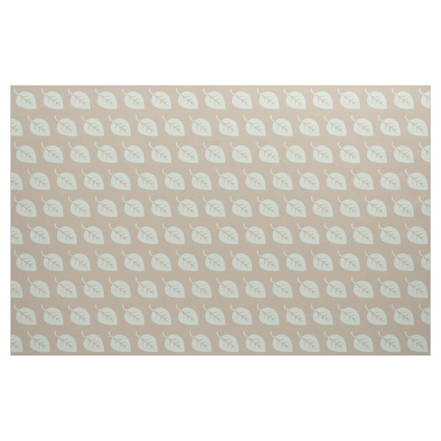Pastel Mint Linen Löv Mönster Fabric Tyg (Yard)