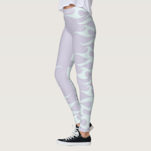 Pastel Mint och Lavender Flames Leggings