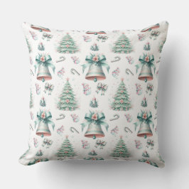Pastel Mint och Rosa jul Sömlös Mönster Kudde