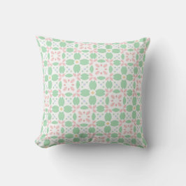 Pastel Mint & Peach Floral Kudde