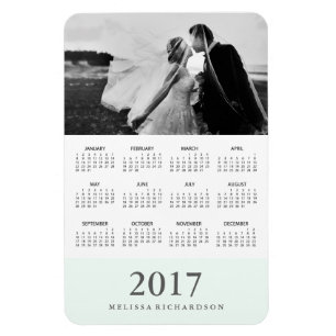 Pastel Mint Rand Elegant 2017 Fotokalender Magnet