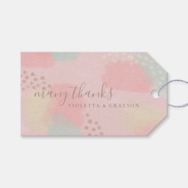 Pastel Modern Art Bröllop Presentetikett
