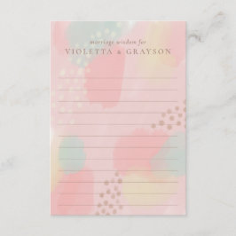 Pastel Modern Art Giftermål Advice för par Rådkort