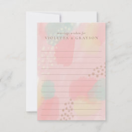 Pastel Modern Art Giftermål Advice för par Rådkort
