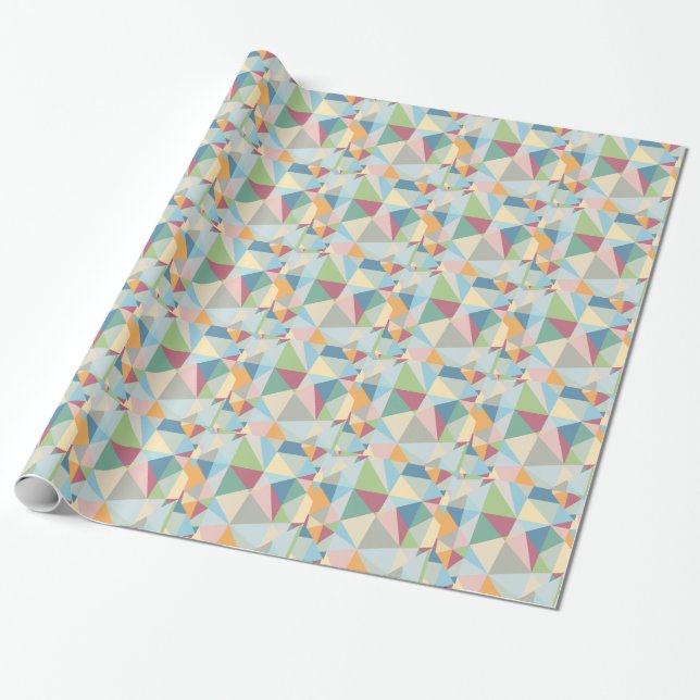 Pastel Modern Colorful Geometric Mönster Presentpapper (Utrullad)