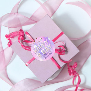 Pastel Modern Glam Trendig Balloons Grattis på föd Runt Klistermärke